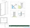 Radaway Nes Black Dwj II drzwi wnękowe 80cm prawe czarny mat/szkło przejrzyste 10036080-54-01R